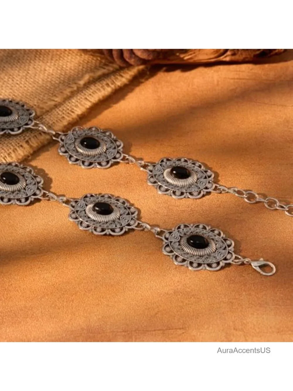 Boho Cowgirl Chain Belt for Dresses Jeans Western Adjustable Metal Waist Belt